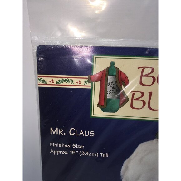 Vintage Dimensions Bottle Buddies Felt Craft Kit 18098 Mr Claus Santa 1996 - Picture 2 of 11